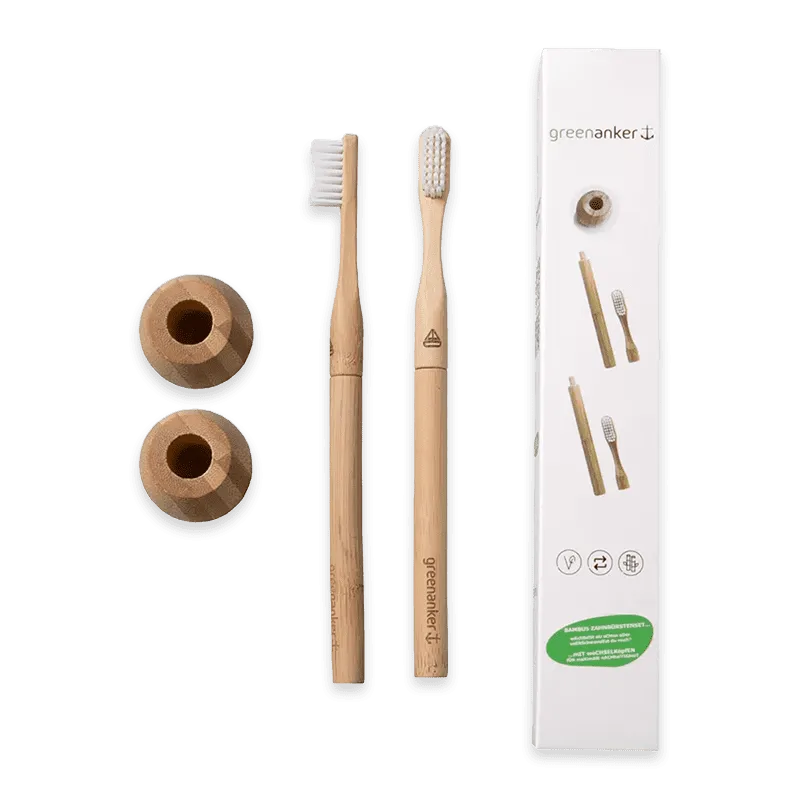 Bambuszahnbürsten Set 2 Wechselköpfe